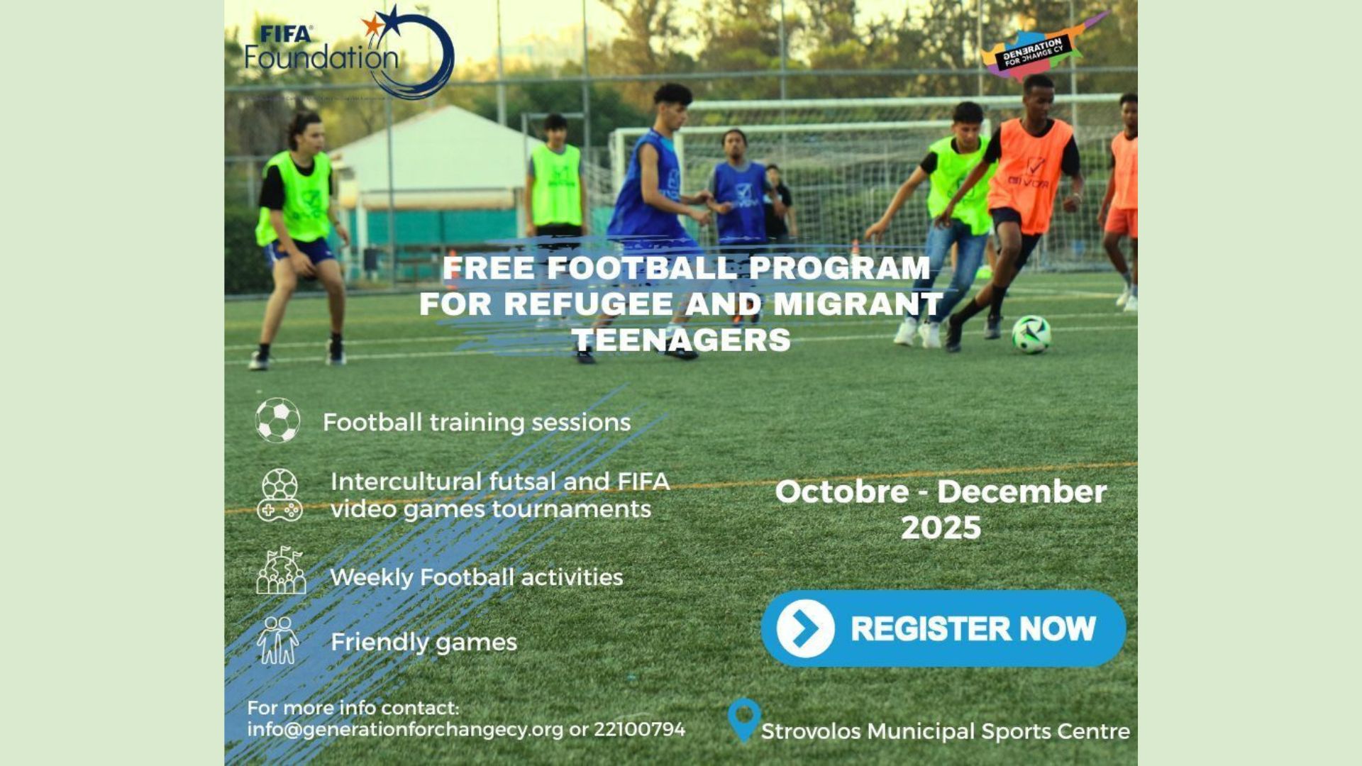 Football for Unity: Free Football Program for Refugee and Migrant Teenagers