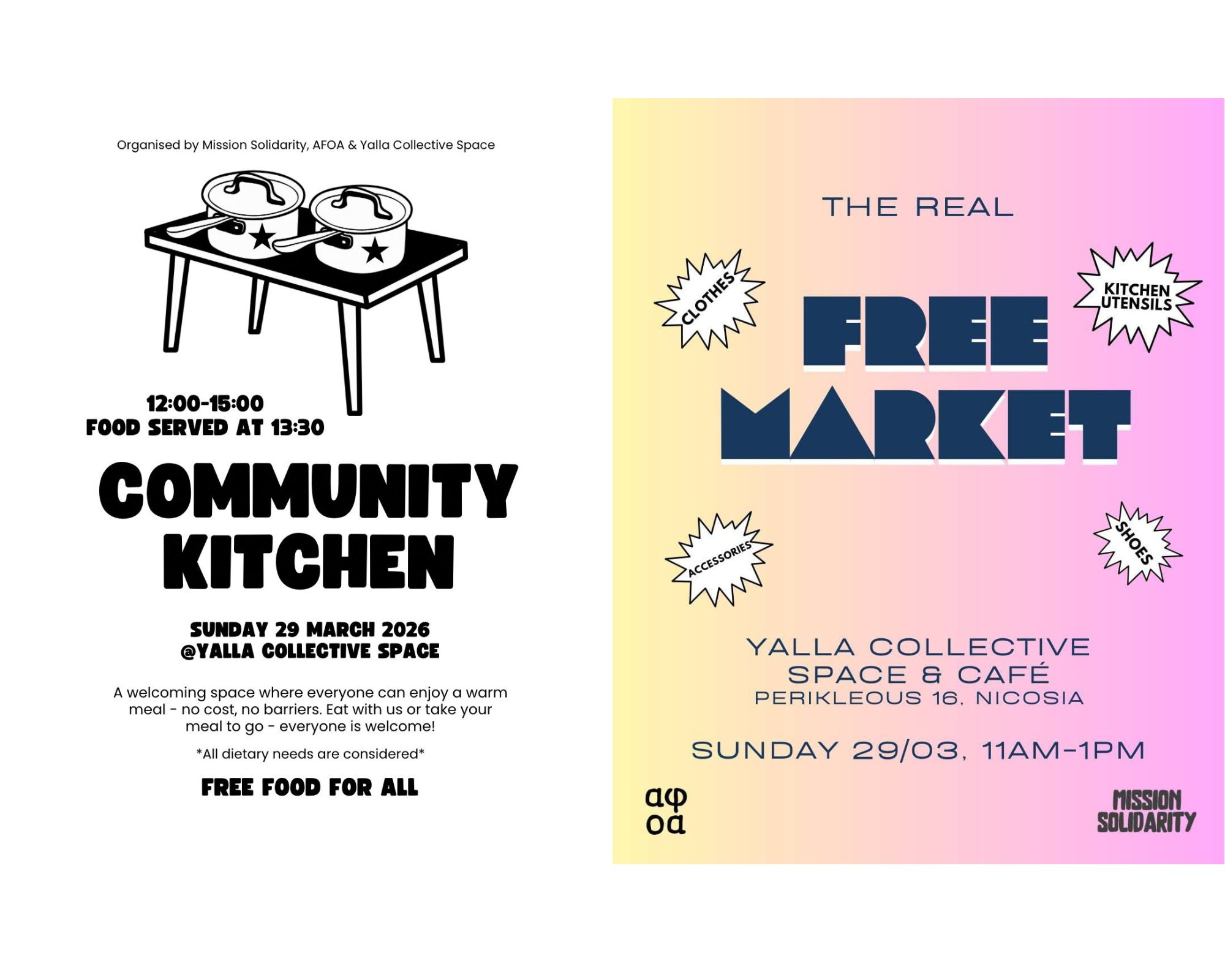 Sunday March 29 – Community Kitchen