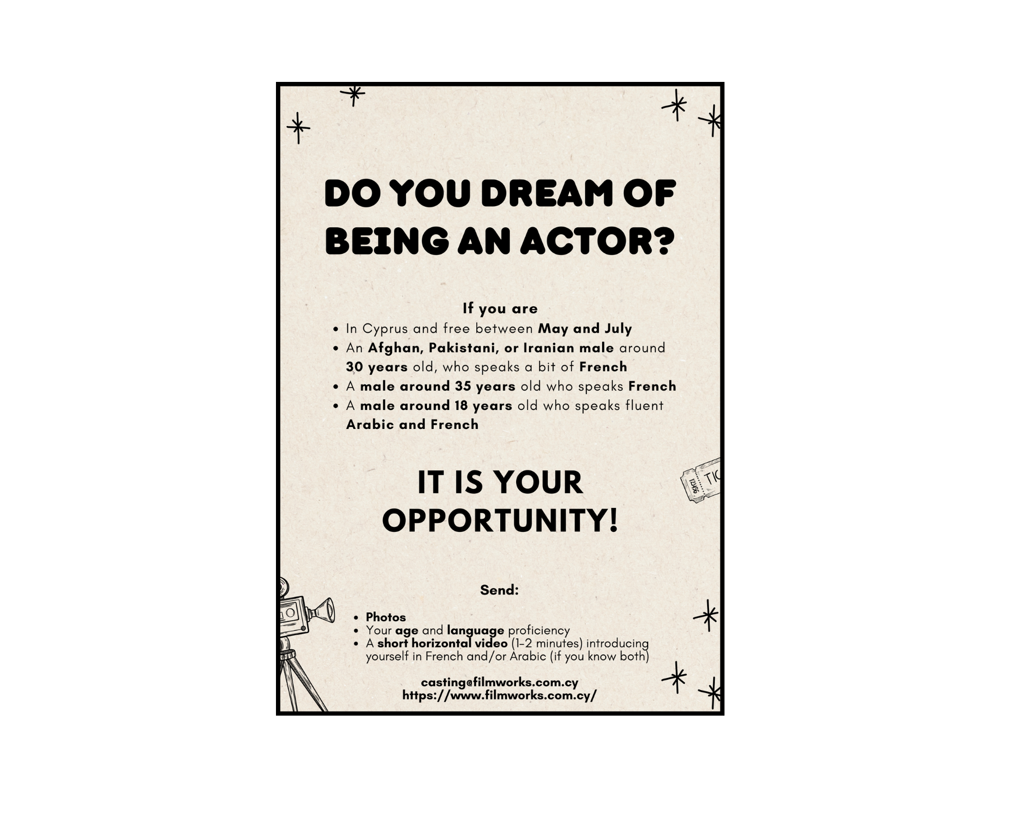 An Opportunity to Act: Casting Call Open in Cyprus