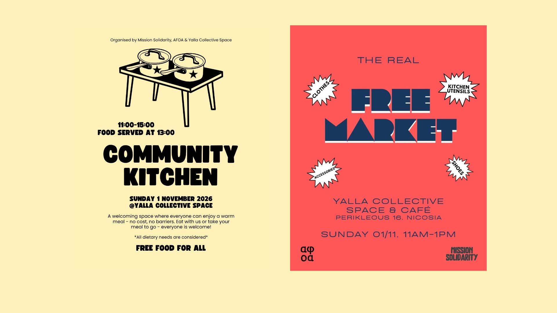 Sunday November 1 – Community Kitchen